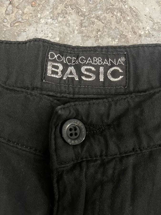 2000s Dolce & Gabbana Double Knee Black Cozy Pants (S/M) 6