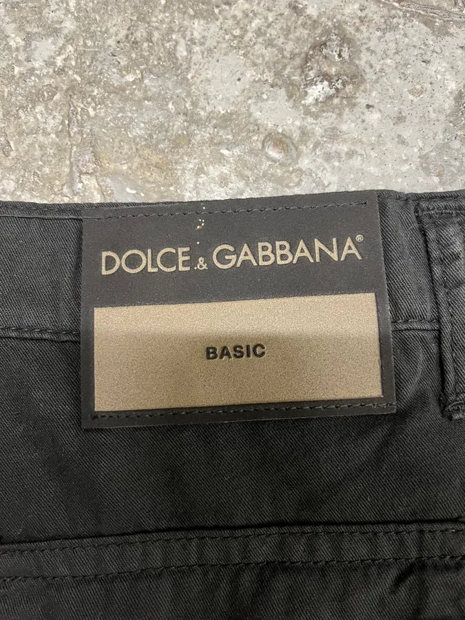 2000s Dolce & Gabbana Double Knee Black Cozy Pants (S/M) 8