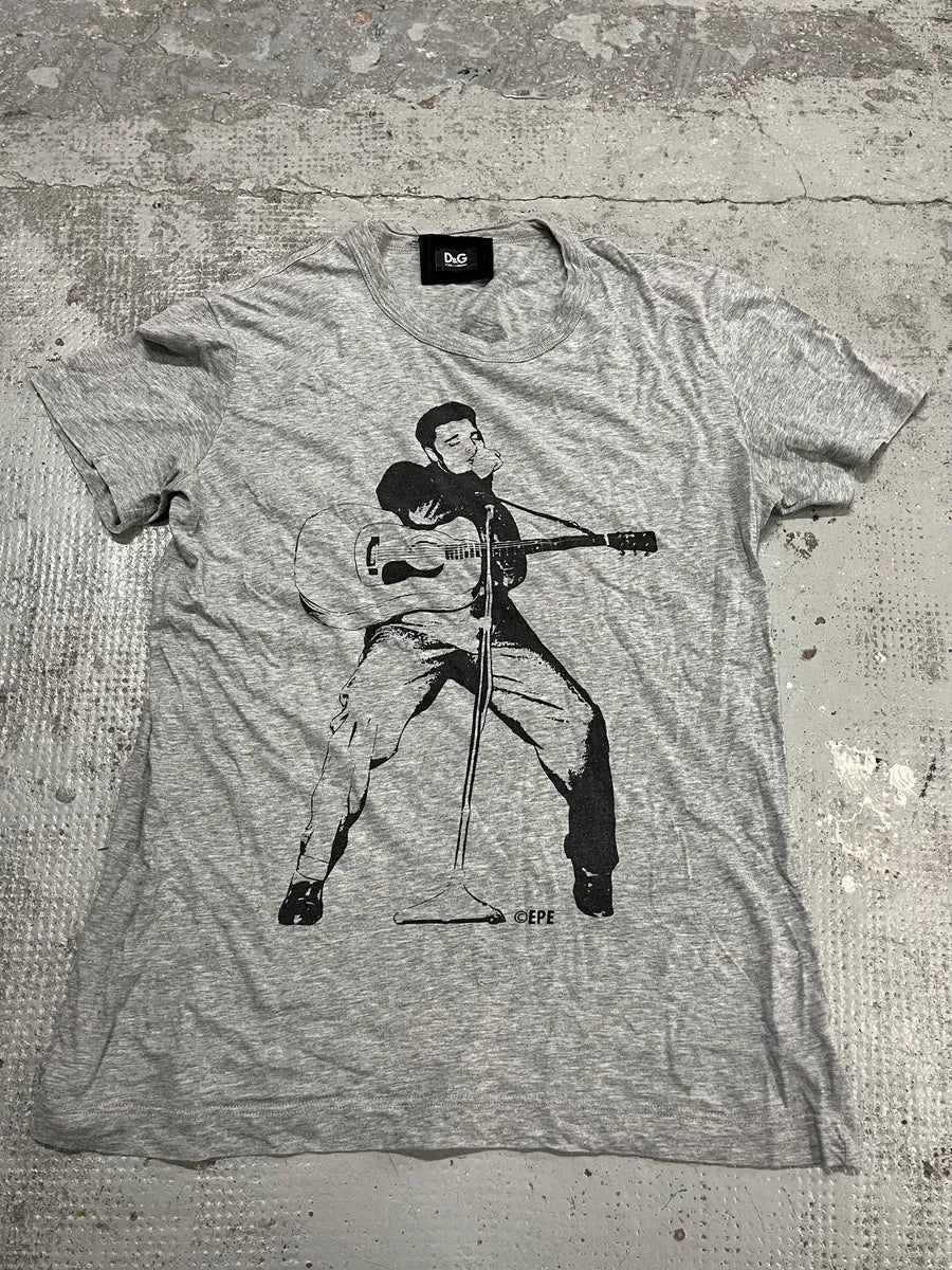 2000s Dolce & Gabbana Elvis Presley Grey T-Shirt Rpgcbeg 3