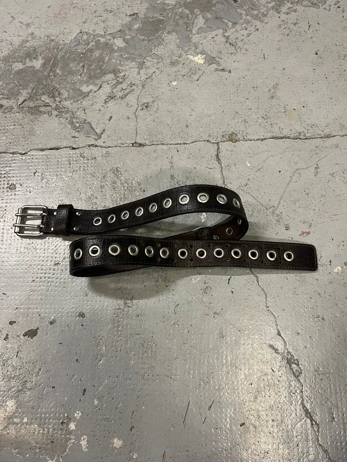 2000s Dolce & Gabbana Eyled Brown Leather Belt KawJJzV 2