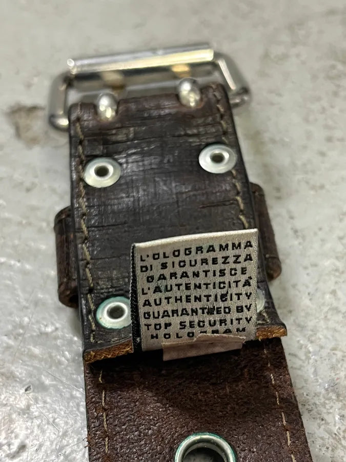 2000s Dolce & Gabbana Eyled Brown Leather Belt KawJJzV 6