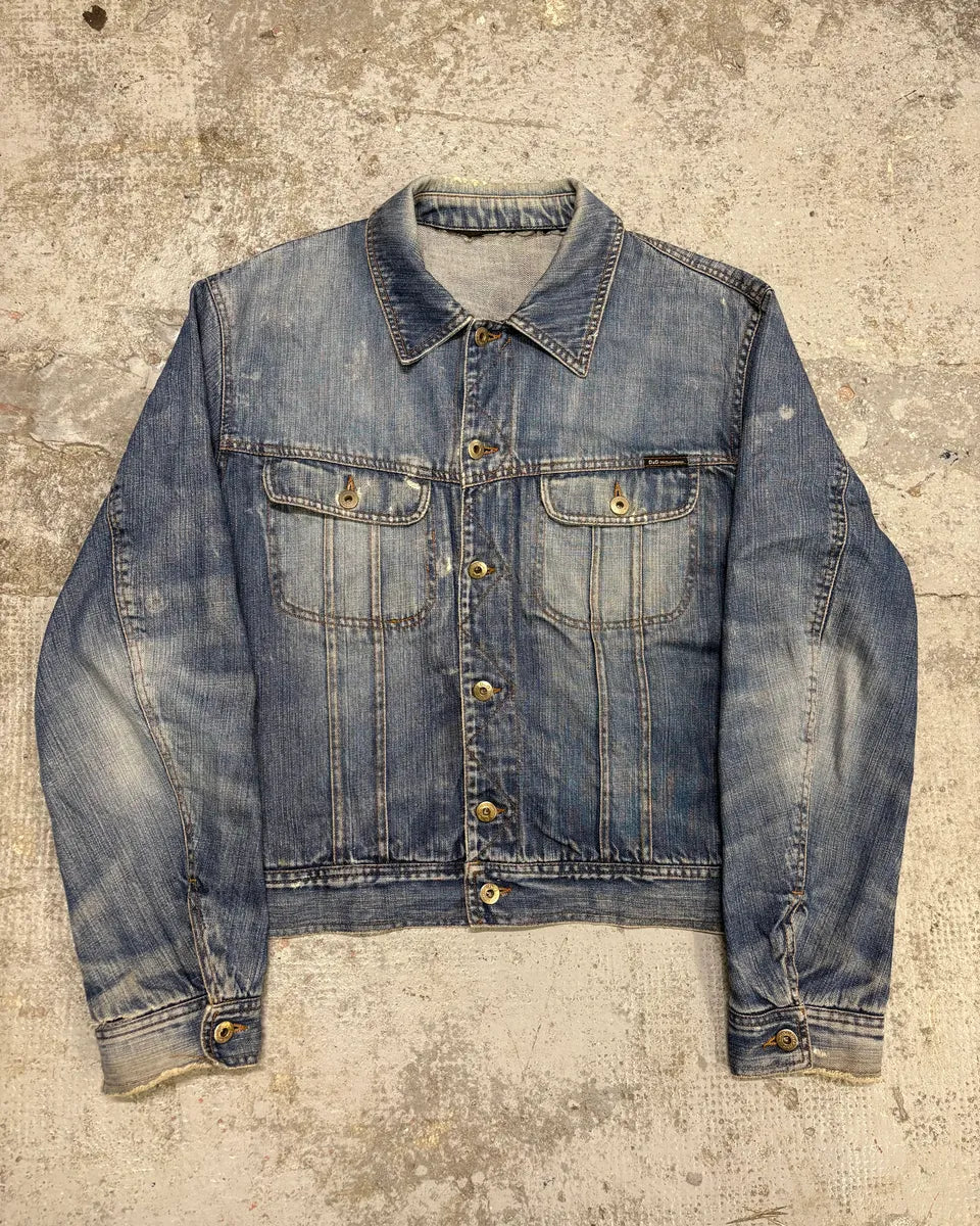 2000s Dolce & Gabbana Faded Blue Denim Jacket NBXgDYH 0