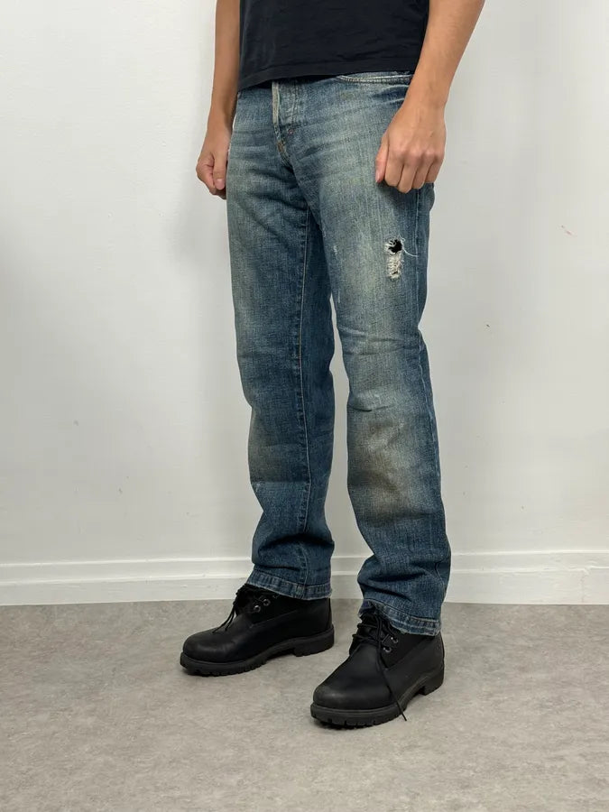 2000s Dolce & Gabbana Faded Blue Denim Jeans wTMrlgb 1