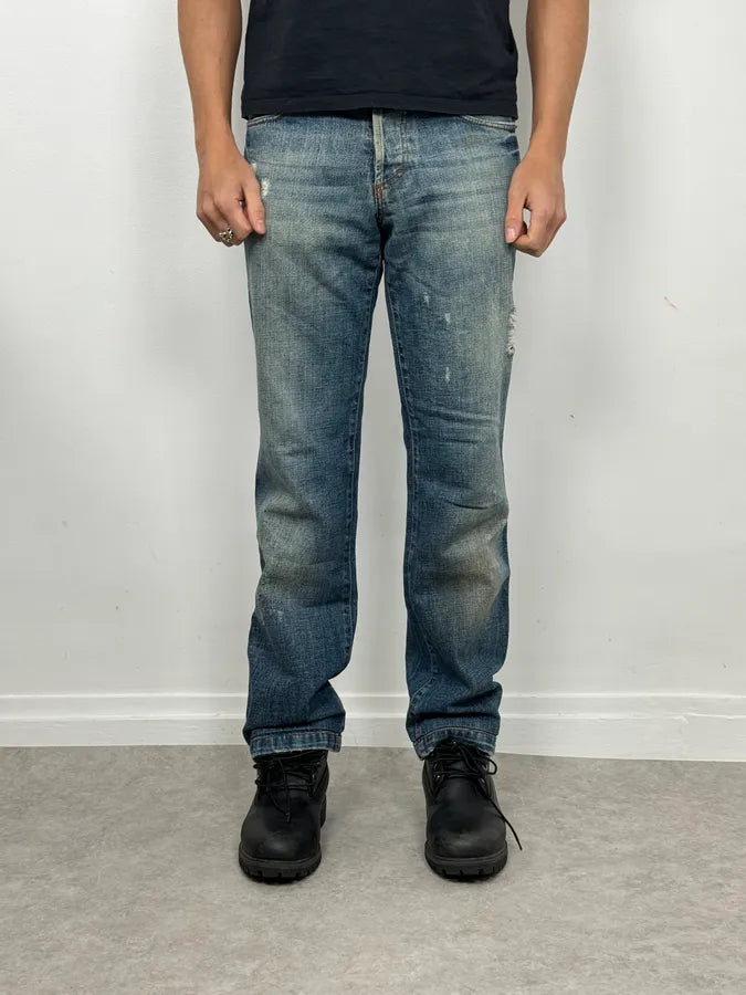 2000s Dolce & Gabbana Faded Blue Denim Jeans wTMrlgb 0