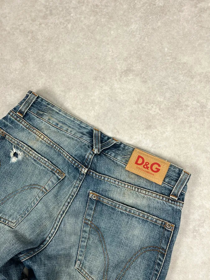 2000s Dolce & Gabbana Faded Blue Denim Jeans wTMrlgb 6