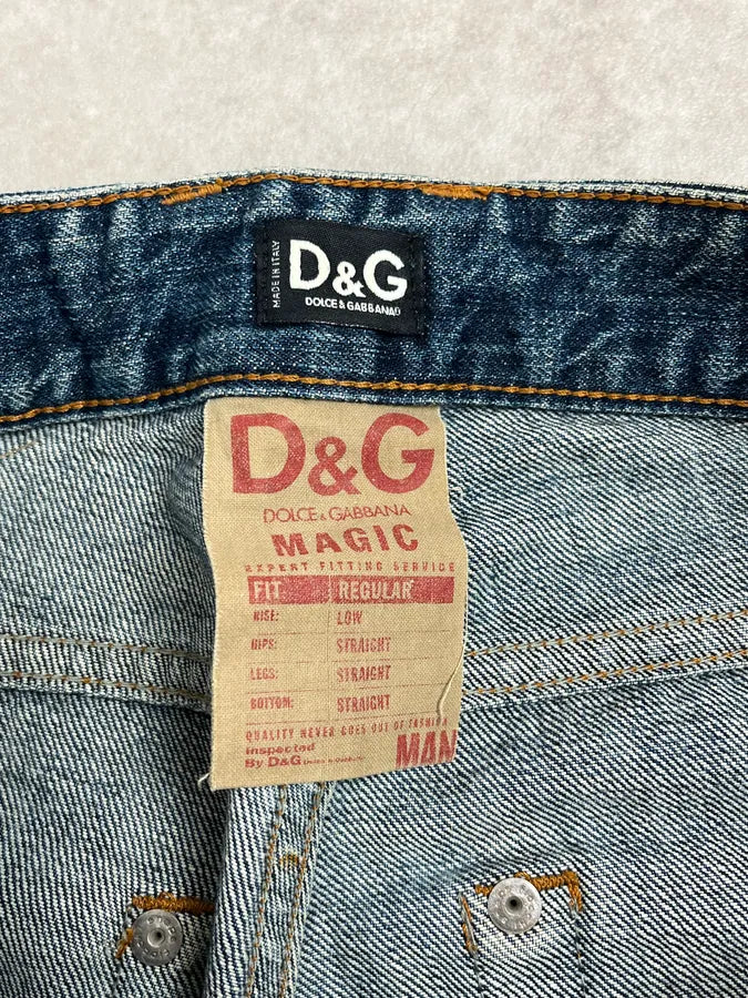2000s Dolce & Gabbana Faded Blue Denim Jeans wTMrlgb 10
