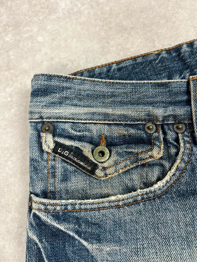 2000s Dolce & Gabbana Faded Blue Denim Jeans wTMrlgb 9