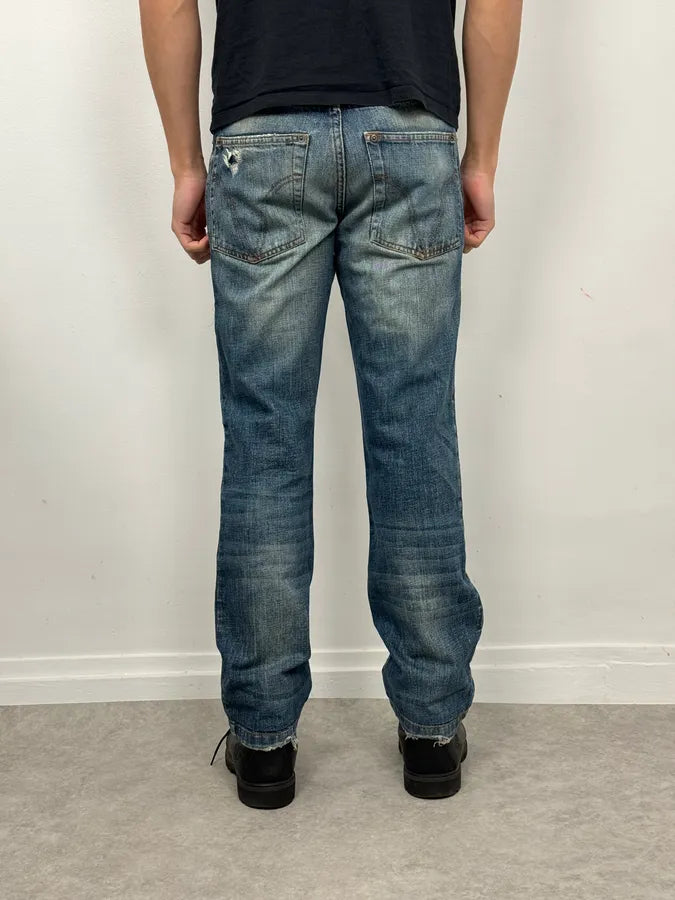 2000s Dolce & Gabbana Faded Blue Denim Jeans wTMrlgb 2