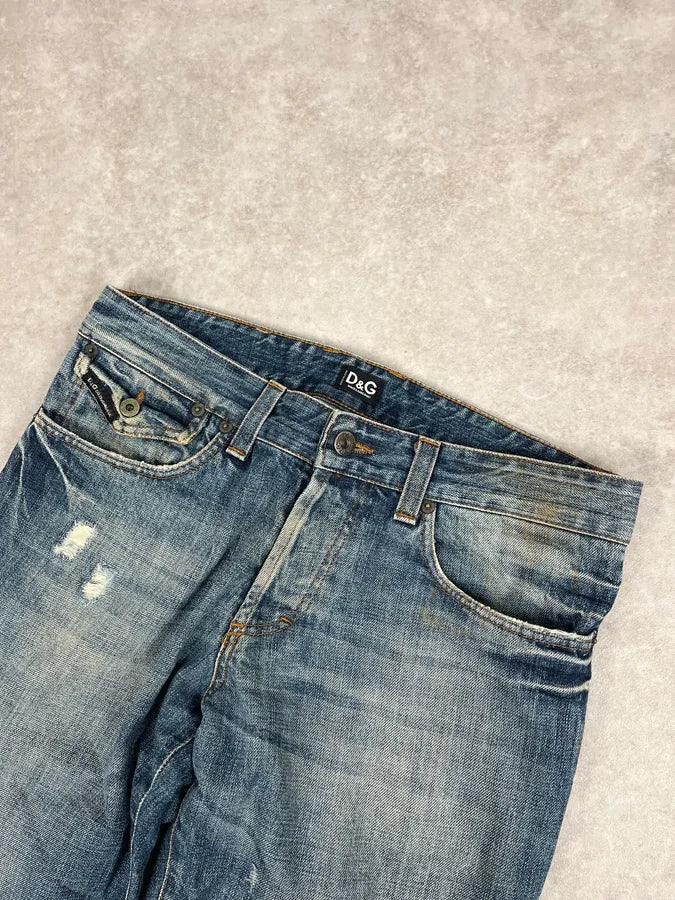 2000s Dolce & Gabbana Faded Blue Denim Jeans wTMrlgb 4