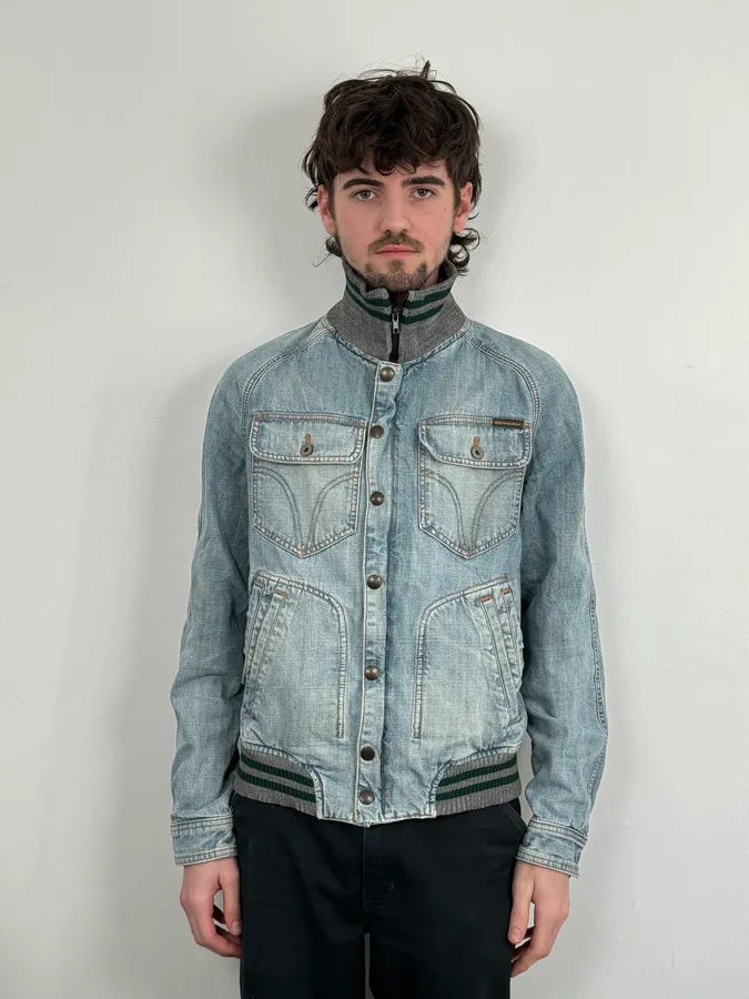 2000s Dolce & Gabbana Faded Blue Denim Zip-Up Jacket mNYkdfR 1