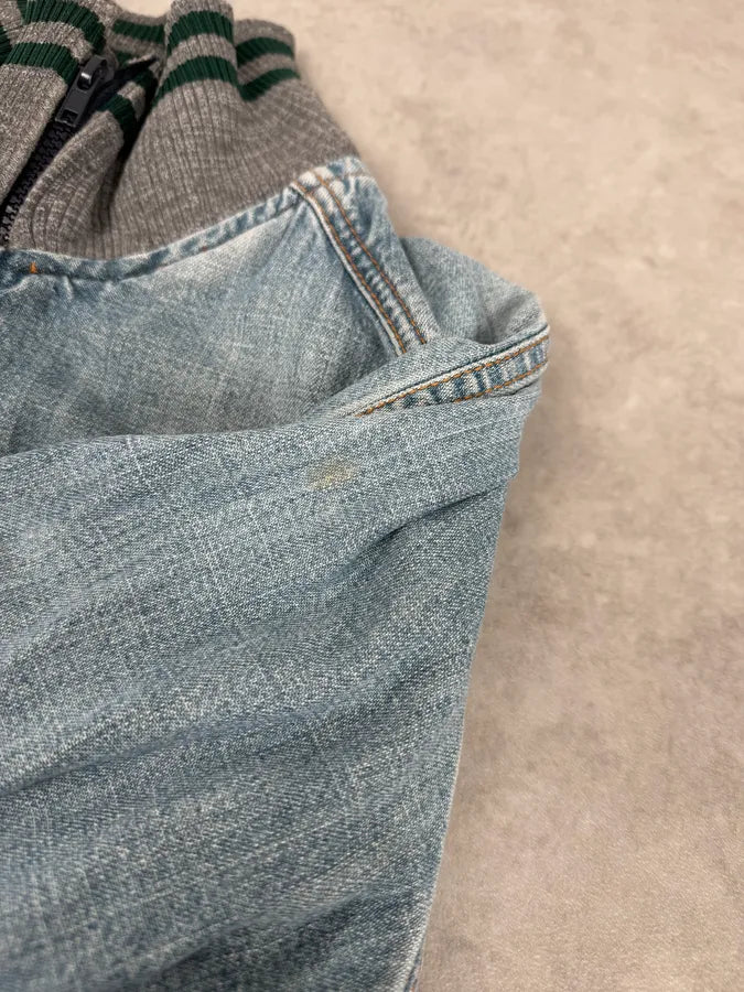 2000s Dolce & Gabbana Faded Blue Denim Zip-Up Jacket mNYkdfR 8