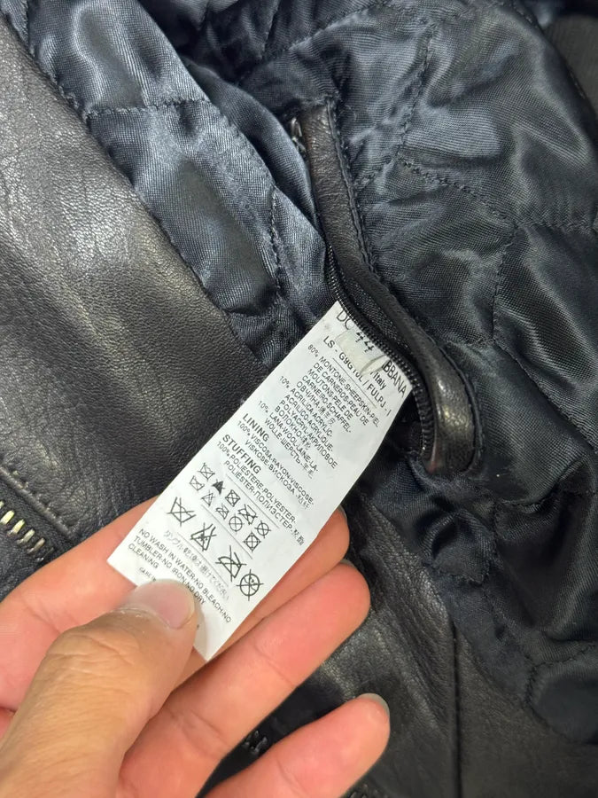 2000s Dolce & Gabbana Faded Brown Leather Zip Jacket GUObMua 8