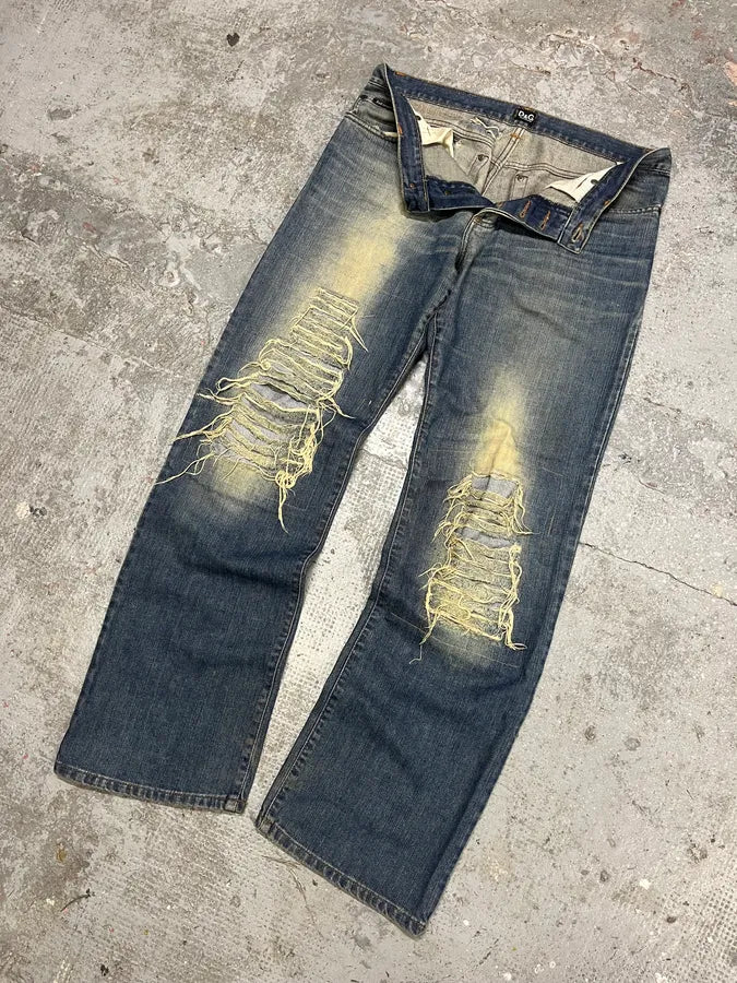 2000s Dolce & Gabbana Faded Distressed Denim Jeans (M/L) kywLjBM 5