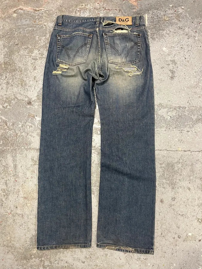 2000s Dolce & Gabbana Faded Distressed Denim Jeans (M/L) kywLjBM 6