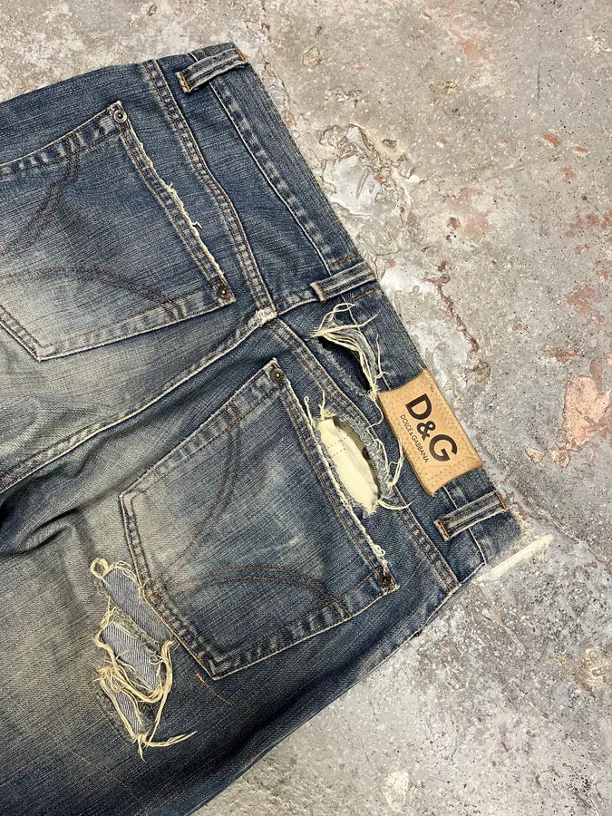 2000s Dolce & Gabbana Faded Distressed Denim Jeans (M/L) kywLjBM 7