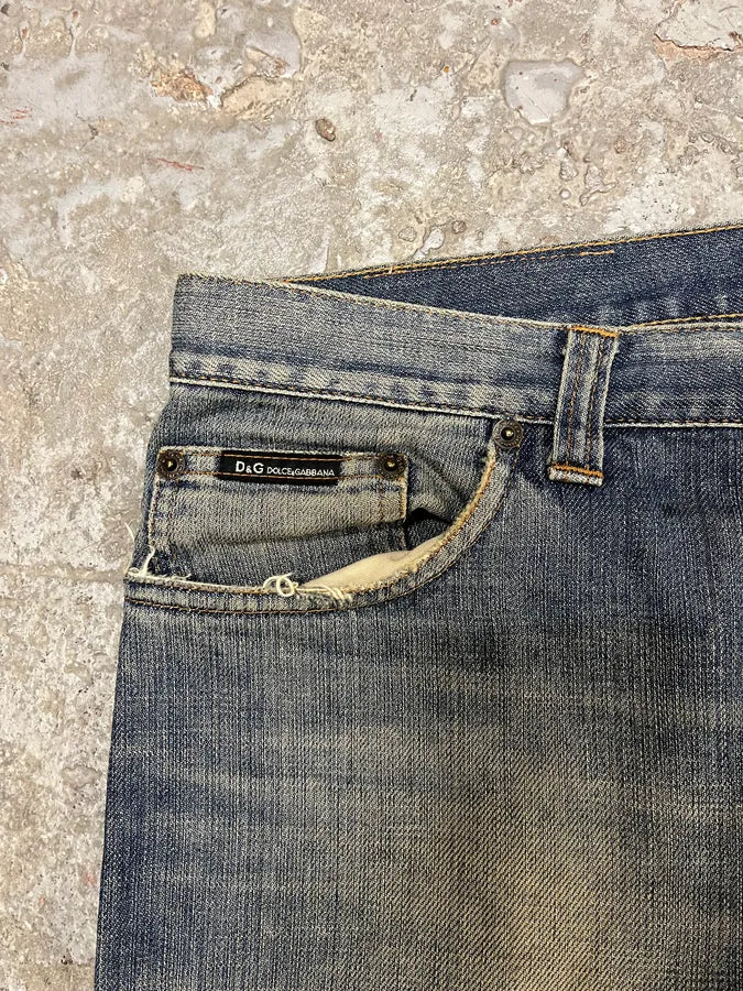 2000s Dolce & Gabbana Faded Distressed Denim Jeans (M/L) kywLjBM 8