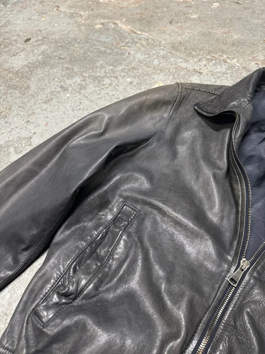 2000s Dolce & Gabbana Faded Grey Lamb Leather Premium Jacket (M) 11