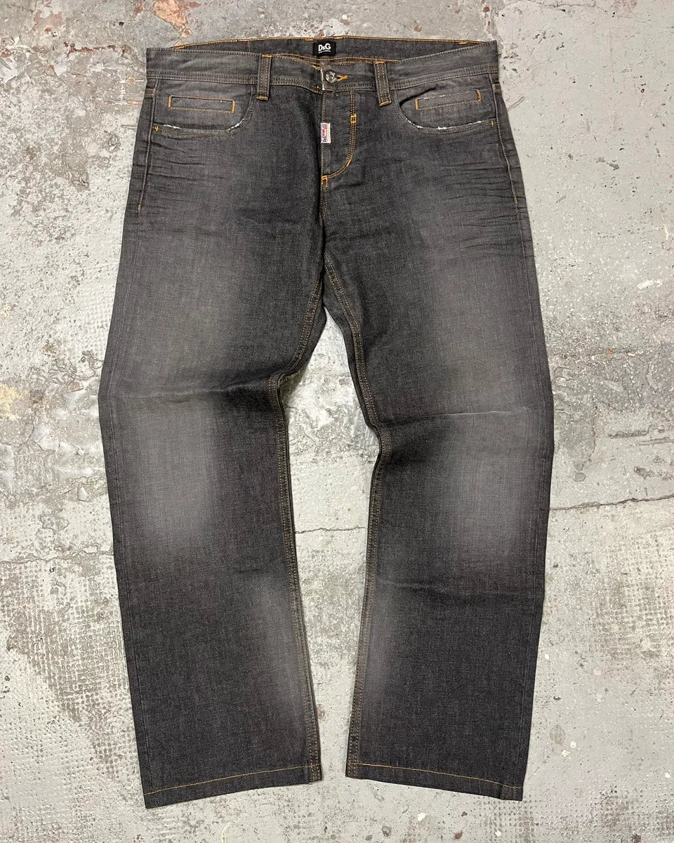 2000s Dolce & Gabbana Faded Large Denim Jeans pHrxZDB 0
