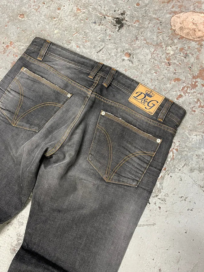 2000s Dolce & Gabbana Faded Large Denim Jeans pHrxZDB 6