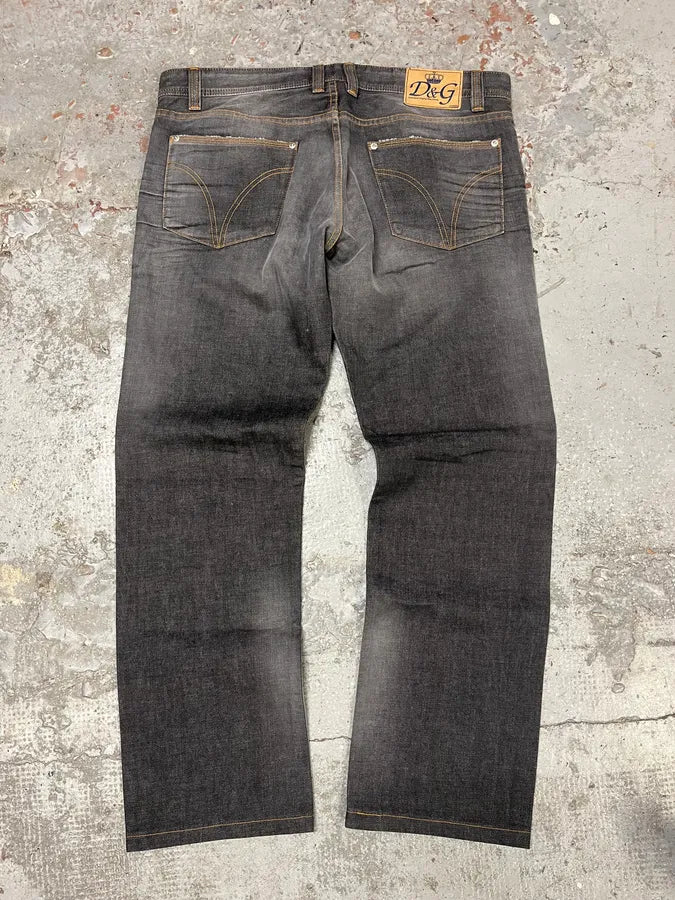 2000s Dolce & Gabbana Faded Large Denim Jeans pHrxZDB 1