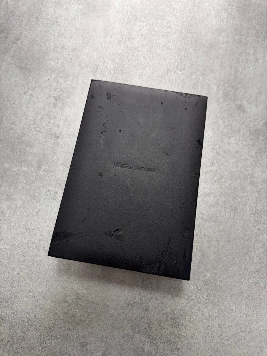 2000s Dolce & Gabbana Fantasy Cross Pendant Hybrid Leather and Steel Necklace (OS) 8