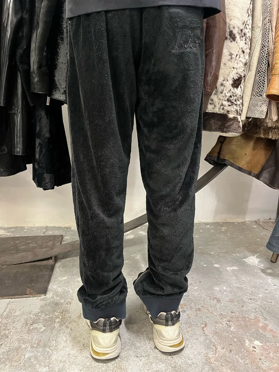 2000s Dolce & Gabbana Fleece Black Plushed Jogger IGfjbOT 2