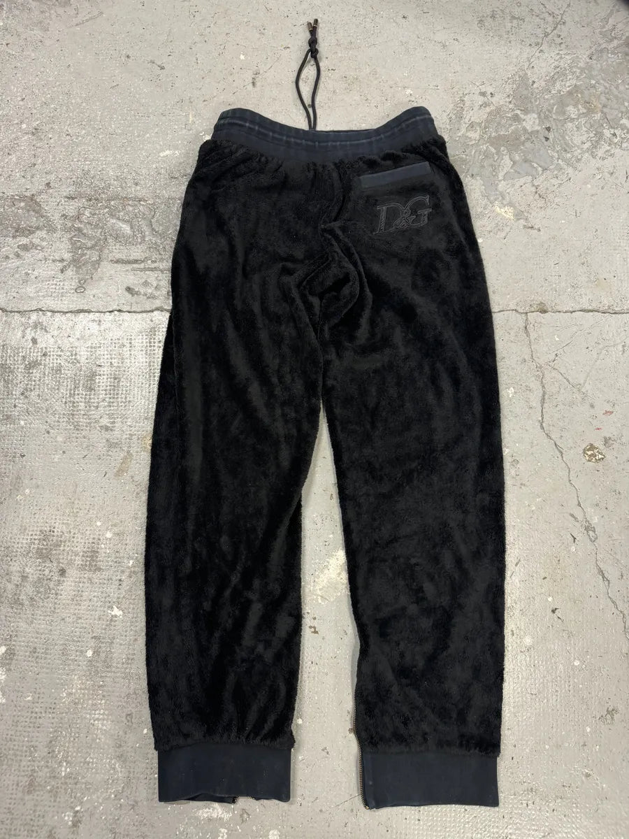 2000s Dolce & Gabbana Fleece Black Plushed Jogger IGfjbOT 3