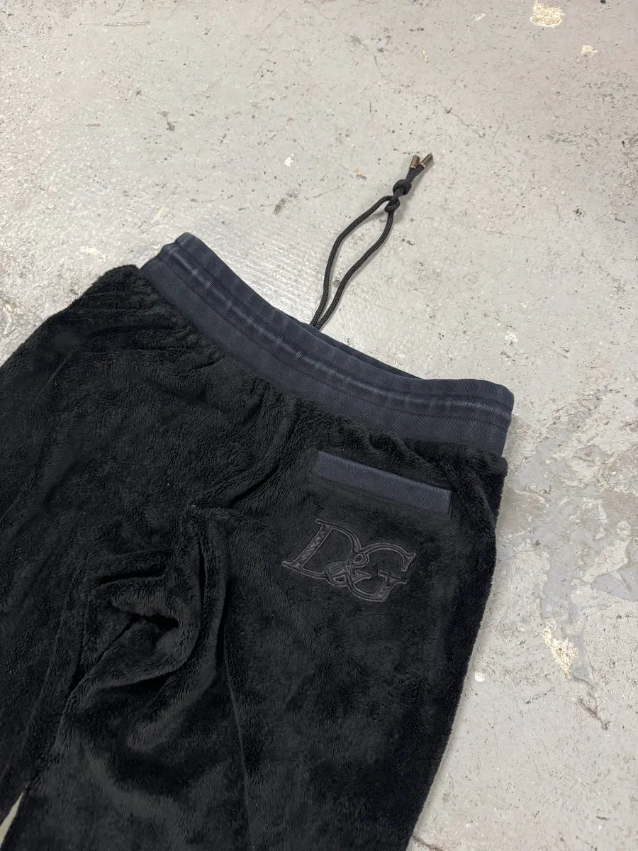 2000s Dolce & Gabbana Fleece Black Plushed Jogger (M) IGfjbOT 5