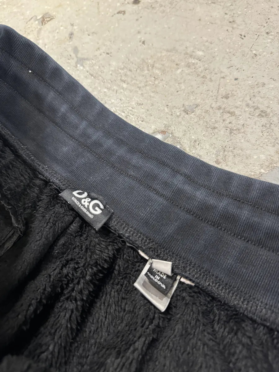 2000s Dolce & Gabbana Fleece Black Plushed Jogger IGfjbOT 6
