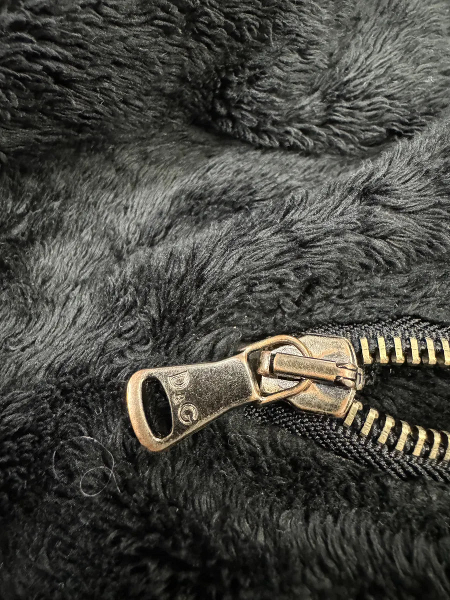 2000s Dolce & Gabbana Fleece Black Plushed Jogger IGfjbOT 8
