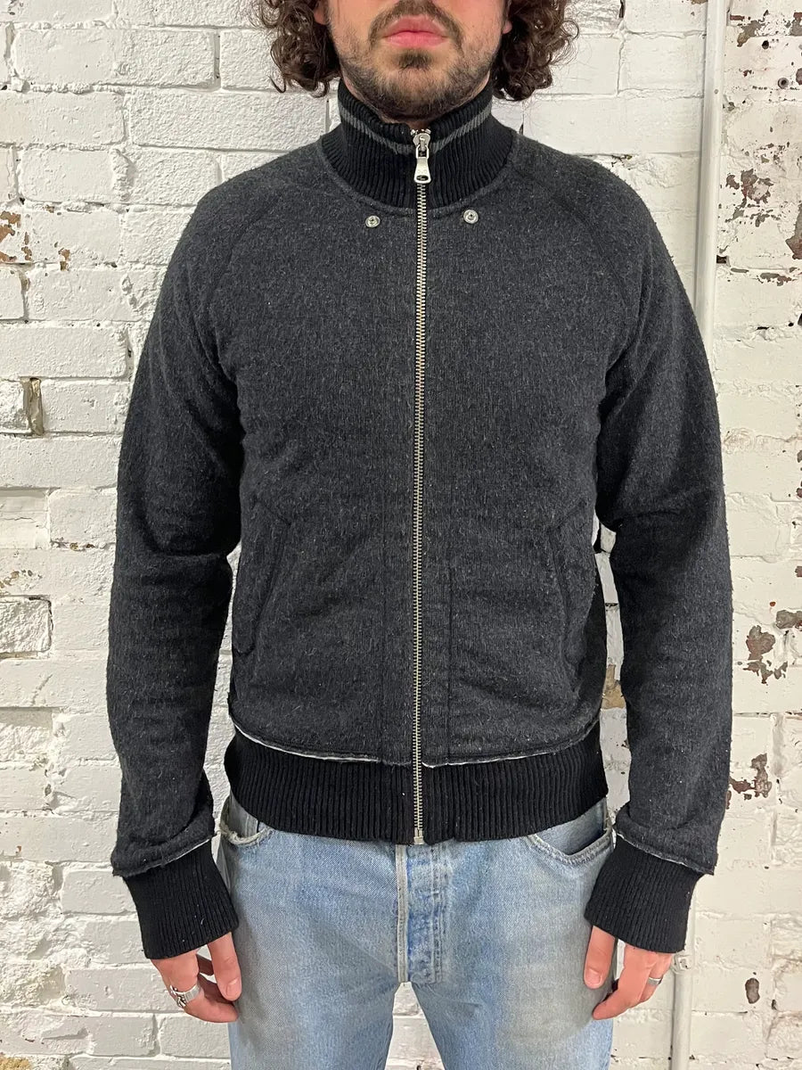 2000s Dolce & Gabbana Fleece Track Grey Jacket sAGgqSR 0