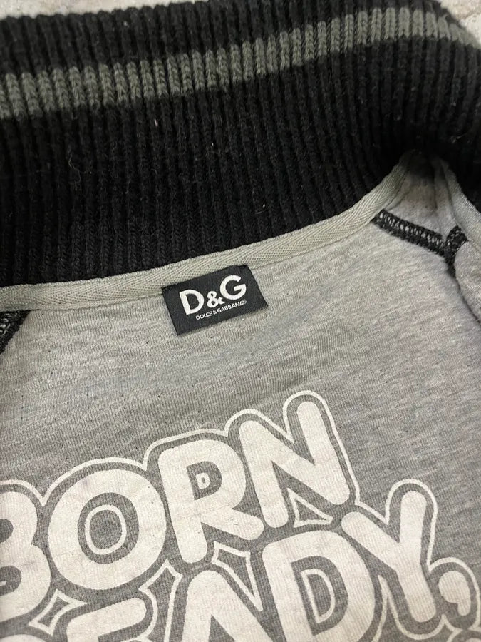 2000s Dolce & Gabbana Fleece Track Grey Jacket sAGgqSR 9