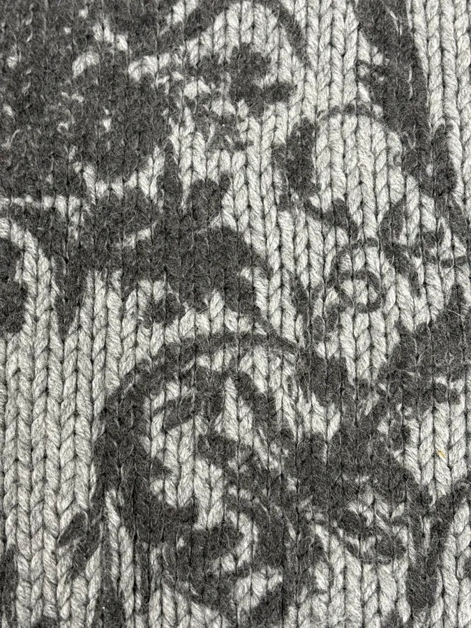 2010s Dolce & Gabbana Floral Grey Wool Sweater dtByzIH 7