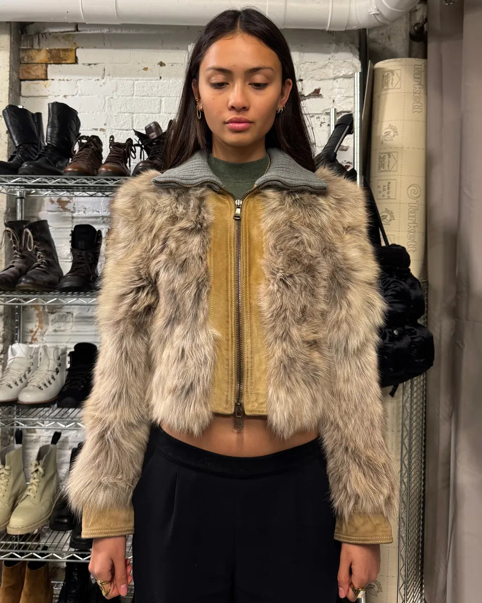 2000s Dolce & Gabbana Fox Fur Leather Jacket (S) 0