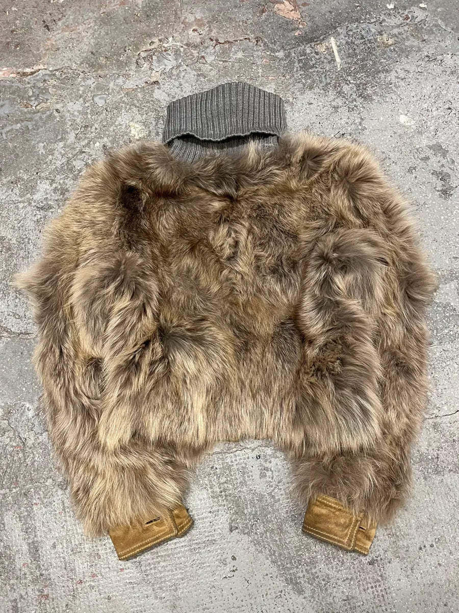 2000s Dolce & Gabbana Fox Fur Leather Jacket (S) 6