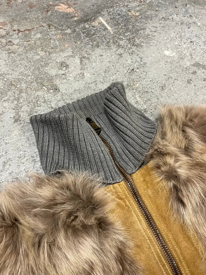 2000s Dolce & Gabbana Fox Fur Leather Jacket (S) 2