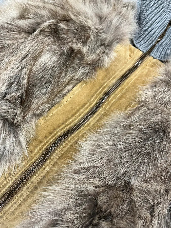 2000s Dolce & Gabbana Fox Fur Leather Jacket (S) 3