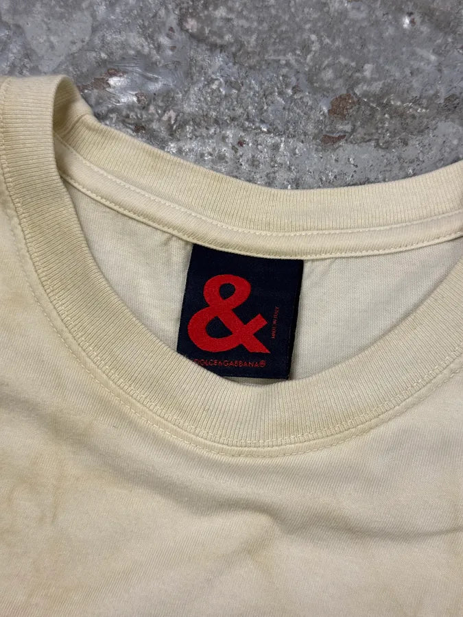 2000s Dolce & Gabbana Freedom Beige T-Shirt QnxNgVf 7