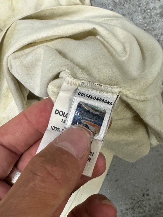 2000s Dolce & Gabbana Freedom Beige T-Shirt QnxNgVf 9