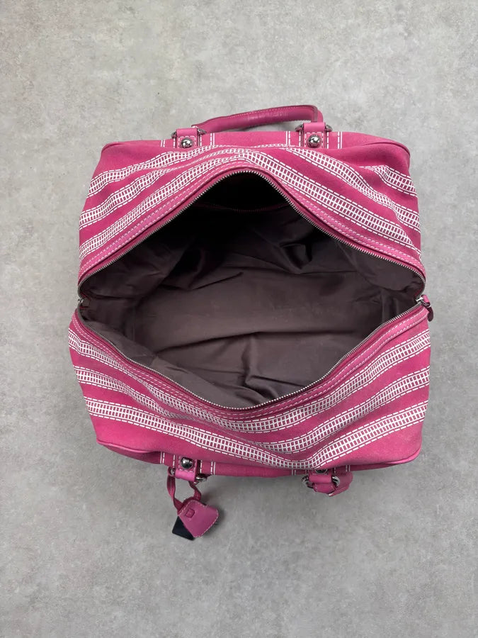 AW2010 Dolce & Gabbana Lily Fuchsia Canvas Trompe Loeil Zip Bag ppEIyNz 15
