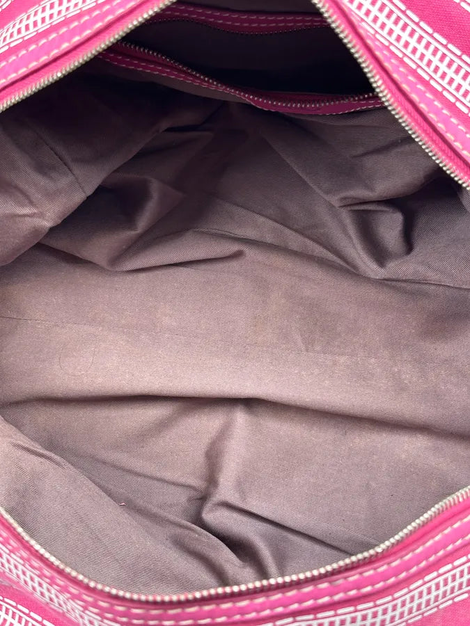 AW2010 Dolce & Gabbana Lily Fuchsia Canvas Trompe Loeil Zip Bag ppEIyNz 16