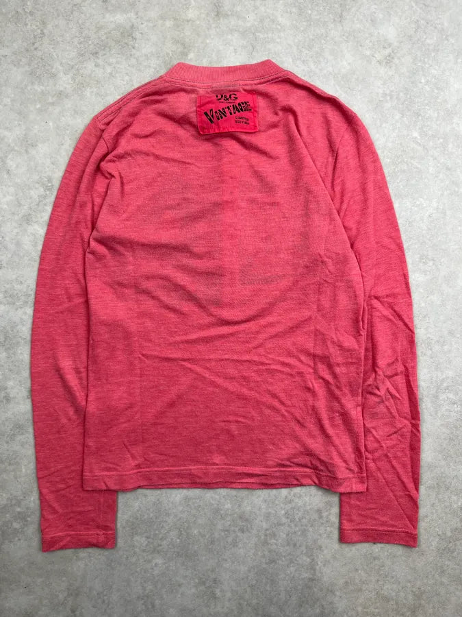 SS2006 Dolce & Gabbana Pink Graphic Button-Up Henley omLucjR 3