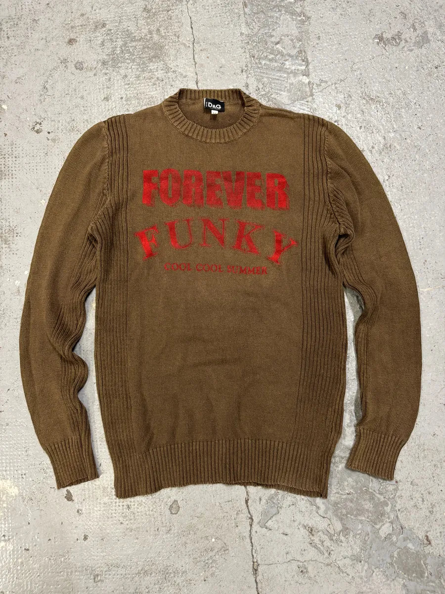 2000s Dolce & Gabbana Funky Brown & Red Sweater CvaKYsn 0