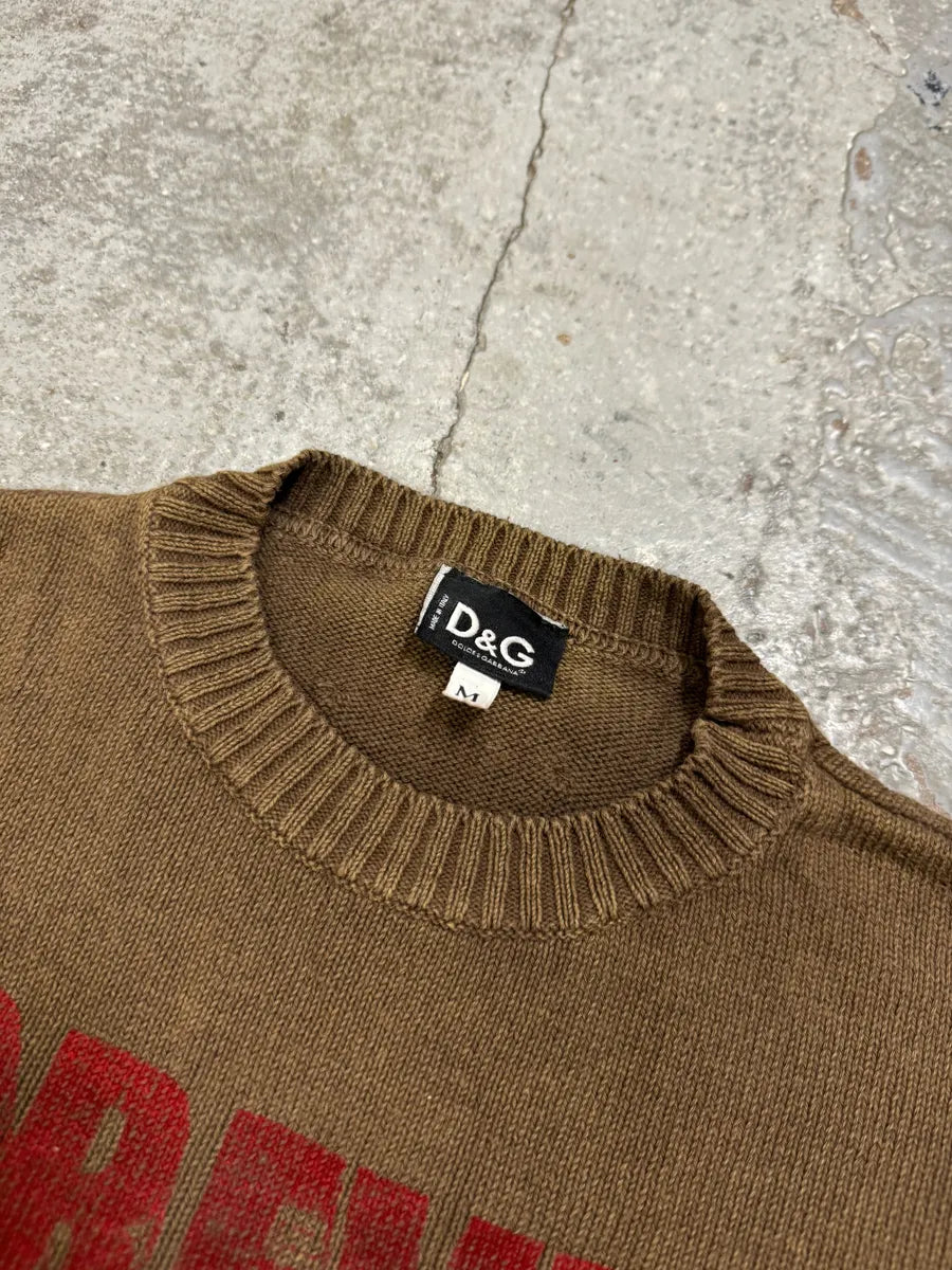 2000s Dolce & Gabbana Funky Brown & Red Sweater CvaKYsn 7