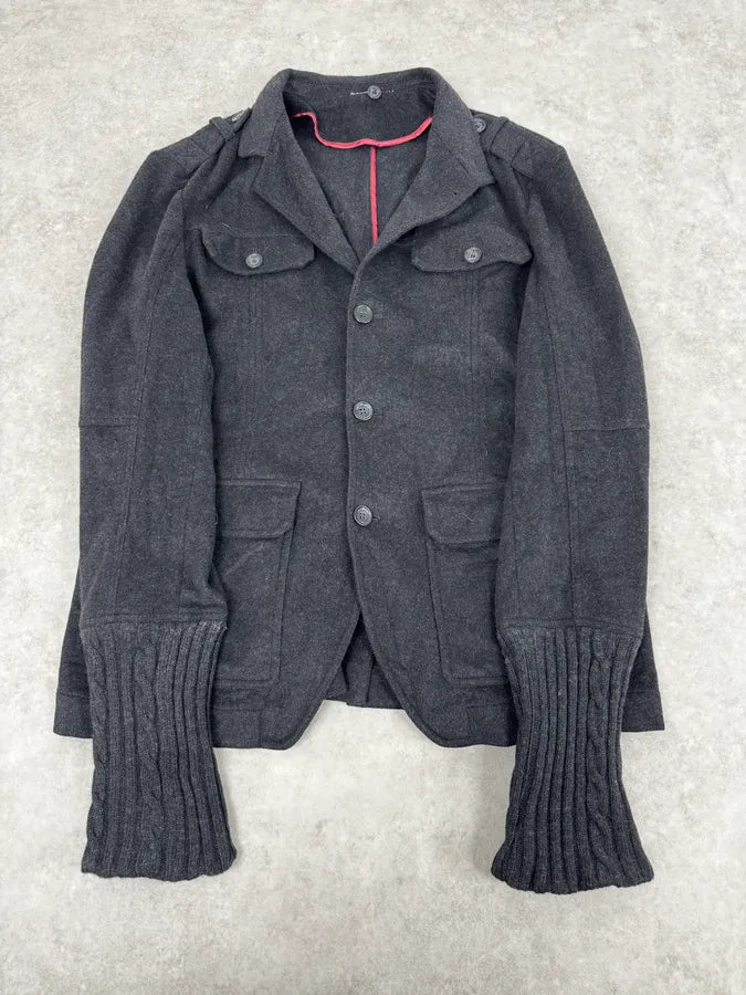 2000s Dolce & Gabbana Fur Hood Grey Jacket pxllmUz 1