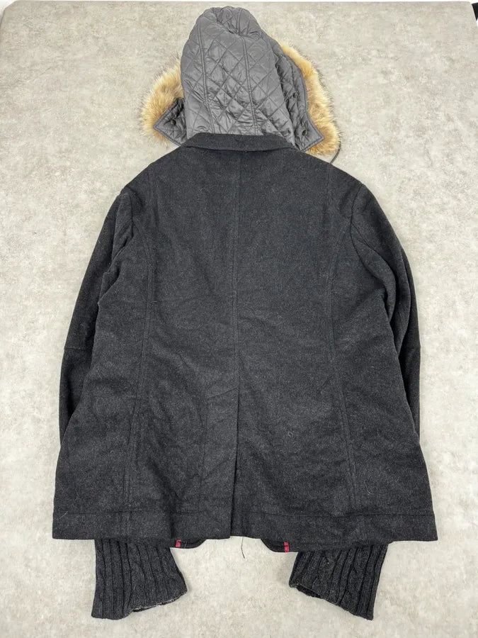 2000s Dolce & Gabbana Fur Hood Grey Jacket pxllmUz 4