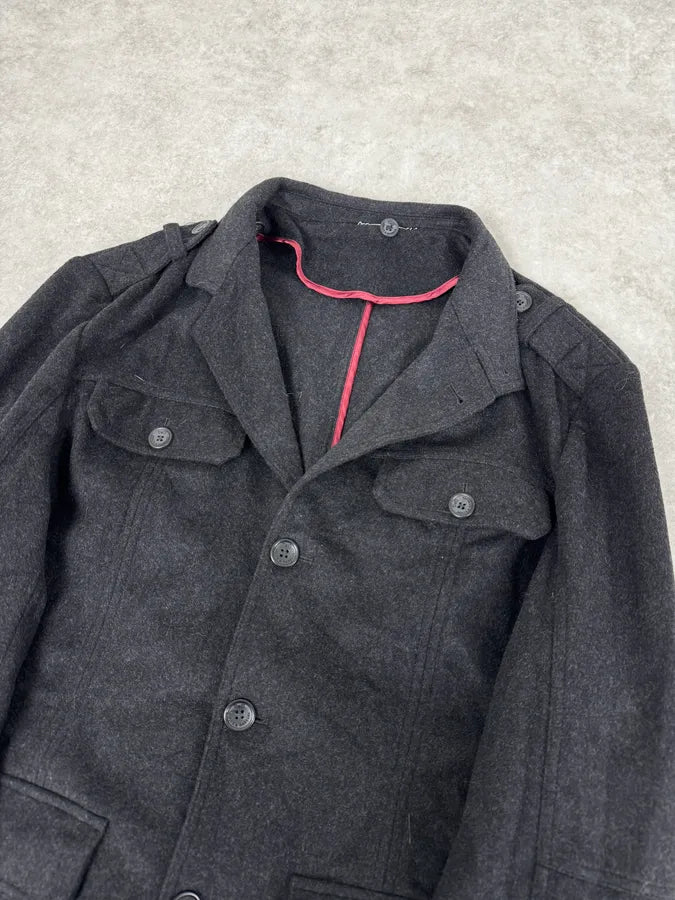 2000s Dolce & Gabbana Fur Hood Grey Jacket pxllmUz 7