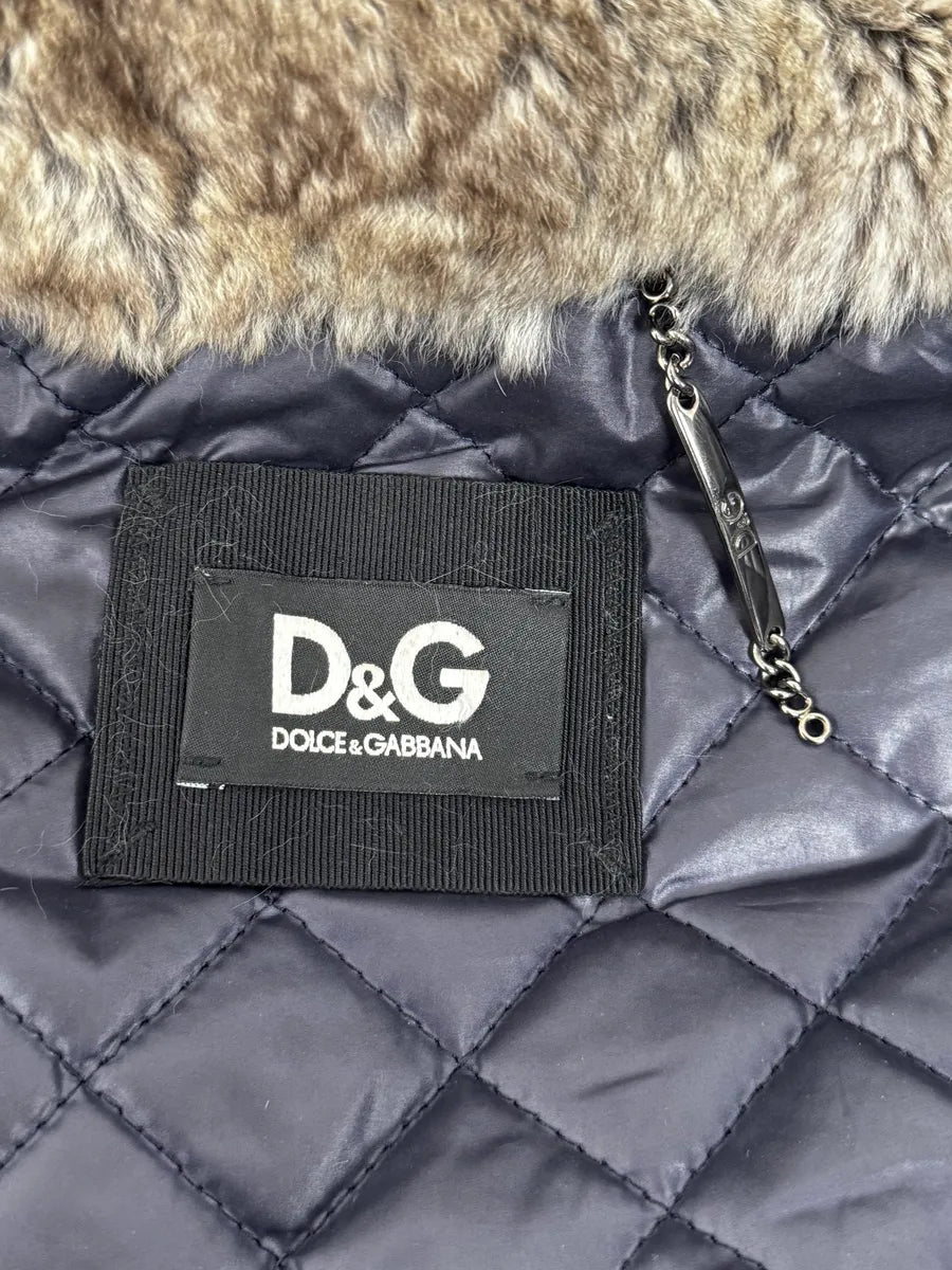 2000s Dolce & Gabbana Fur Hood Purple Hybrid Leather Bomber Jacket VcuOioU 10