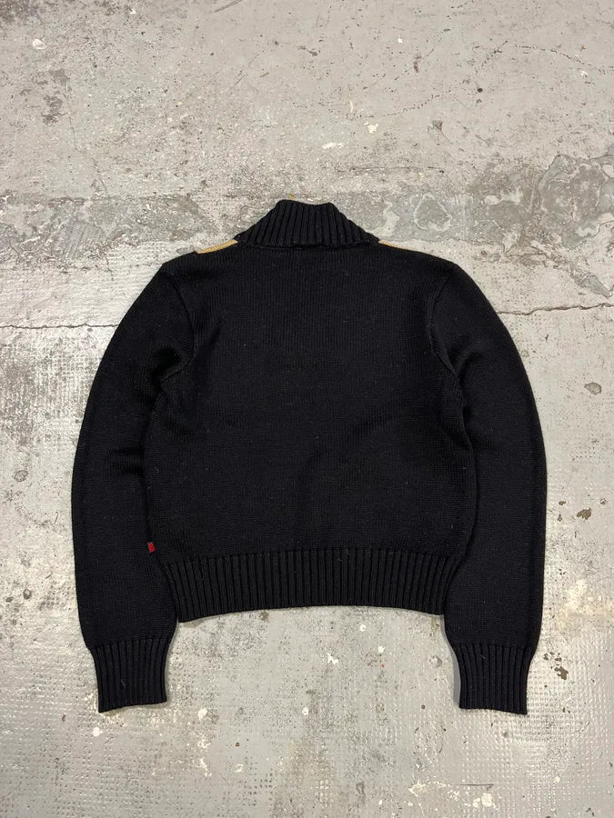 2000s Dolce & Gabbana Geometrical V Black Sweater grFNIwf 5