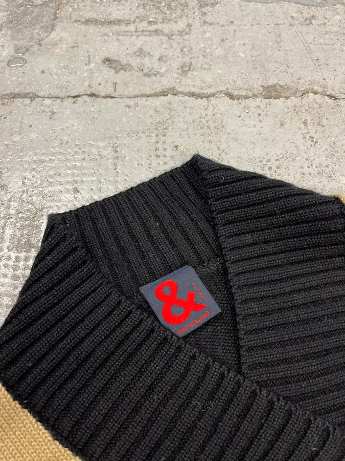 2000s Dolce & Gabbana Geometrical V Black Sweater grFNIwf 6